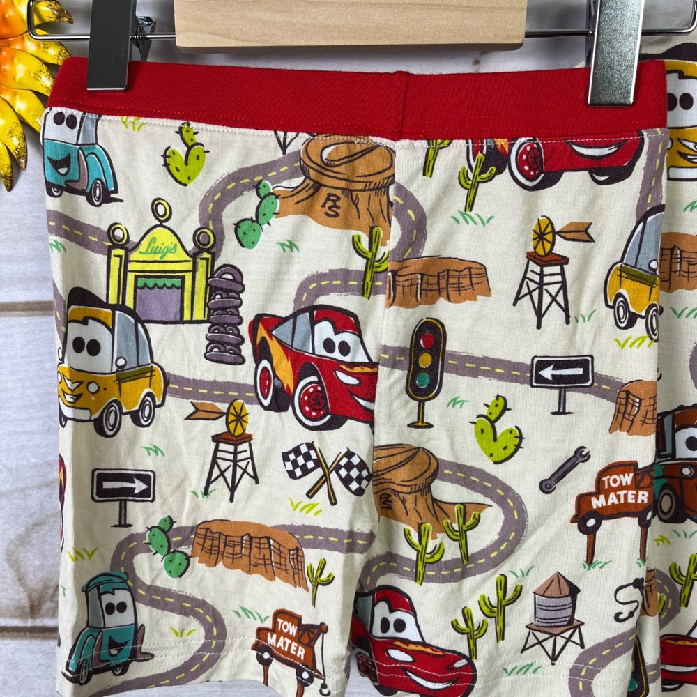 Disney Little Sleepies Cars Lightning McQueen 4T Bamboo Pajama Shorts Set - Picture 5 of 6